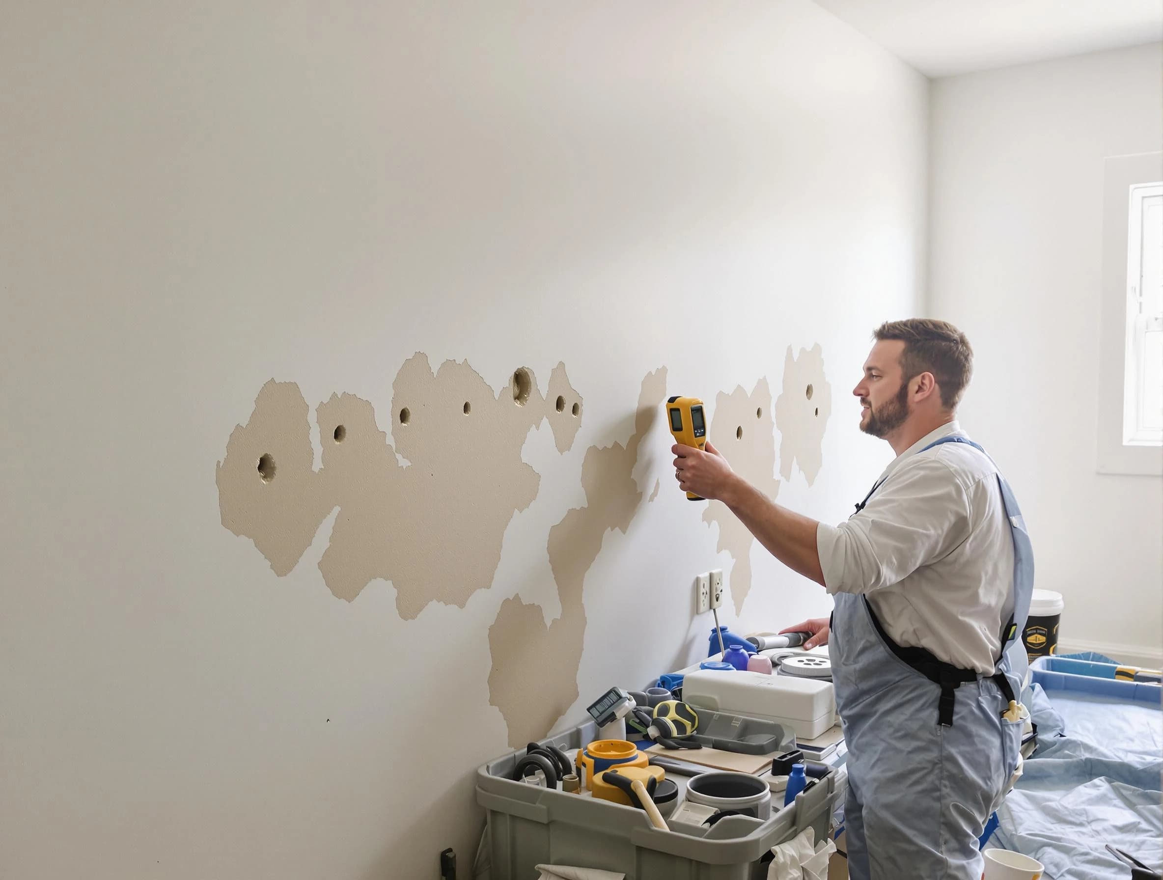 North Royalton House Painters repairing damaged drywall in North Royalton