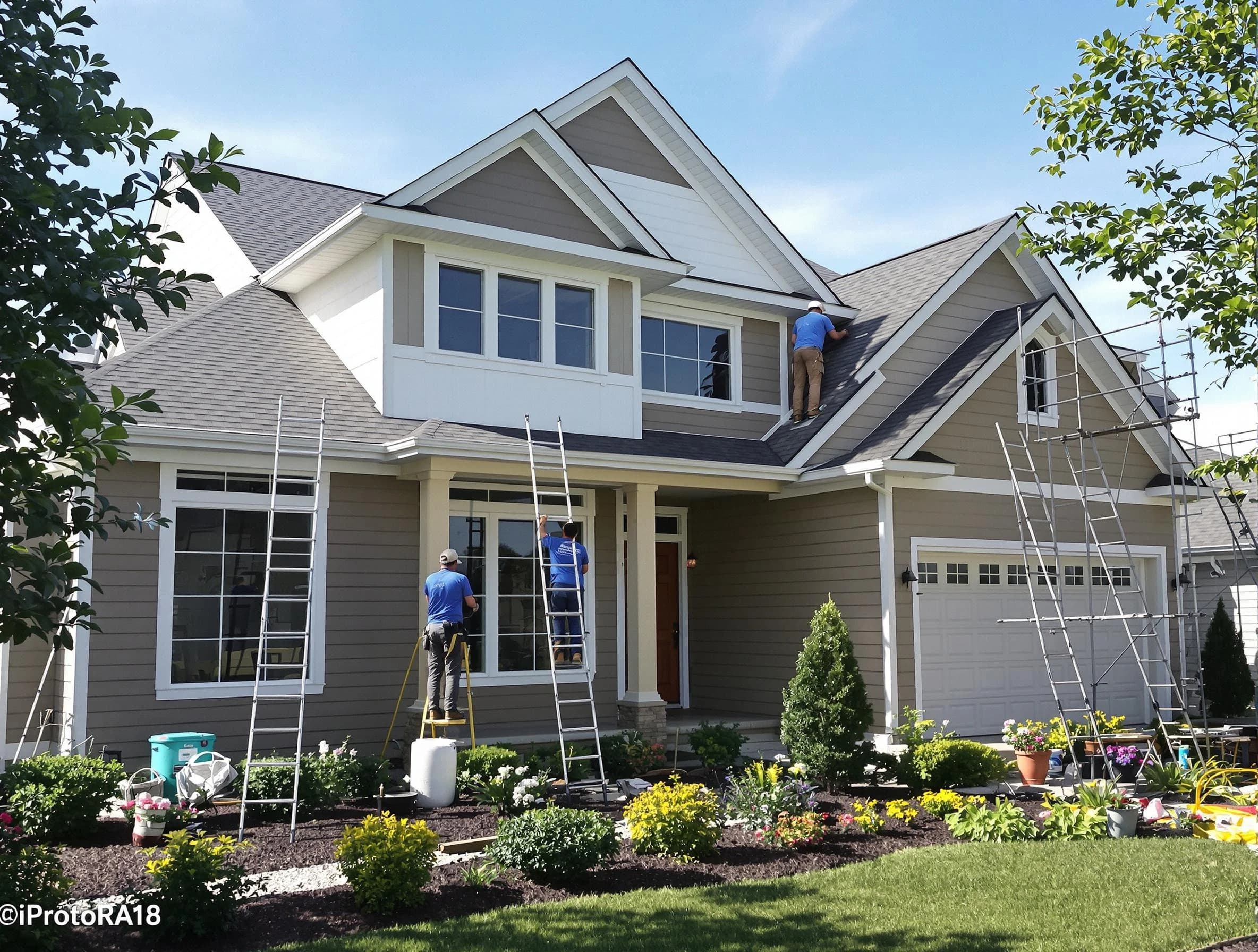 Detailed exterior painting by North Royalton House Painters in North Royalton