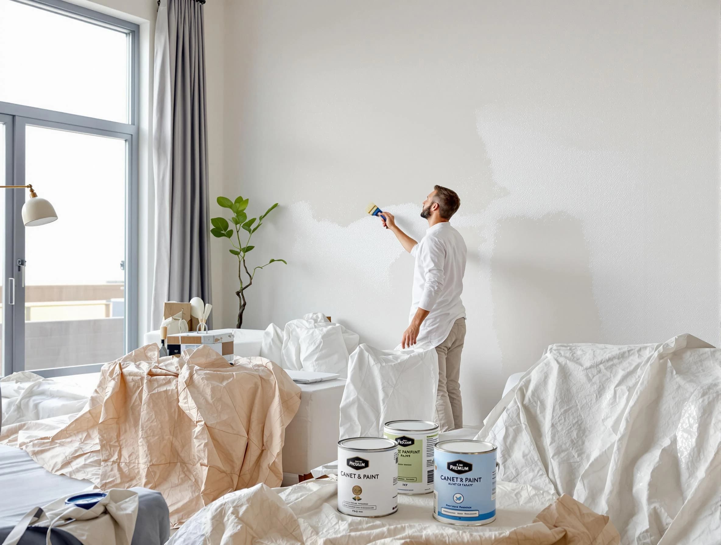 North Royalton House Painters team carefully painting an interior wall in North Royalton, OH